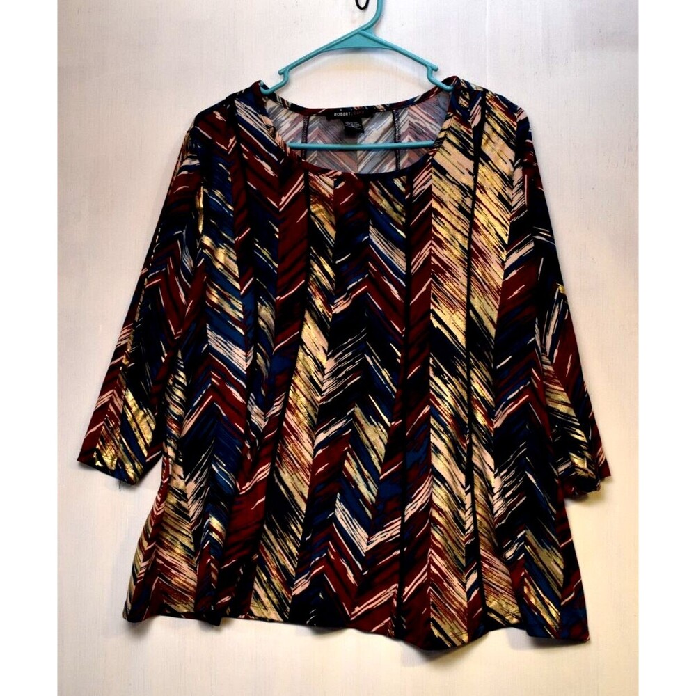 Robert Louis womens XL Multicolored 3/4 sleeve shirt blouse